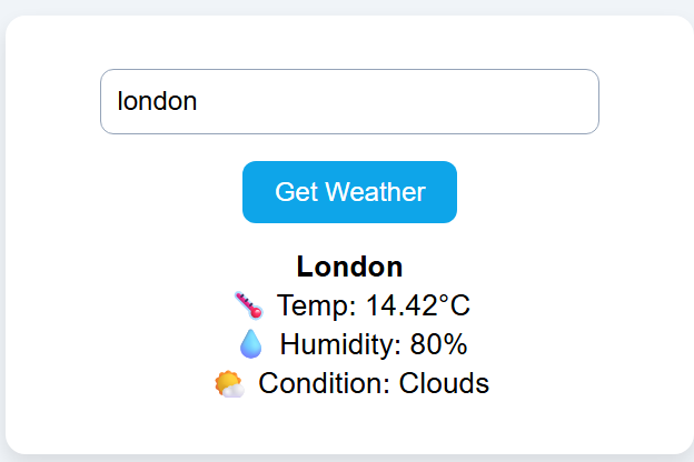 weather app Screenshot